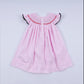 RED CHARACTER HAND SMOCKED PLAID RUFFLE DRESS