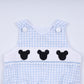 BLUE CHARACTER HAND SMOCKED GINGHAM BUBBLE