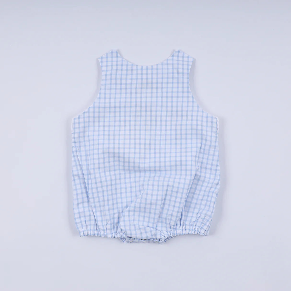 BLUE CHARACTER HAND SMOCKED GINGHAM BUBBLE