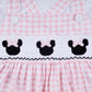 PINK CHARACTER HAND SMOCKED GINGHAM RUFFLE DRESS