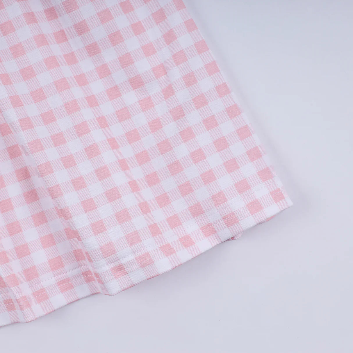 PINK CHARACTER HAND SMOCKED GINGHAM RUFFLE DRESS