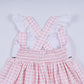 PINK CHARACTER HAND SMOCKED GINGHAM RUFFLE DRESS