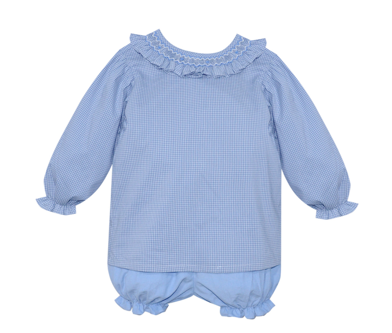 Smocked Blue Bloomer Set