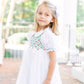 Channing Dress-Red & Green Christmas Smocked w/Collar