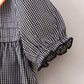 Girls  Black Gingham Halloween Embroidery Dress