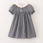Girls  Black Gingham Halloween Embroidery Dress