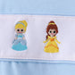 BLUE CHARACTER EMBROIDERY RUFFLE BLOOMER SET