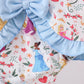 BLUE CHARACTER EMBROIDERY RUFFLE BLOOMER SET