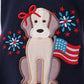 NAVY PUPPY FIREWORKS APPLIQUE RUFFLE BUBBLE