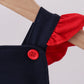 NAVY PUPPY FIREWORKS APPLIQUE RUFFLE BUBBLE
