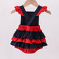 NAVY PUPPY FIREWORKS APPLIQUE RUFFLE BUBBLE