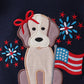 NAVY PUPPY FIREWORKS APPLIQUE RUFFLE BLOOMER SET