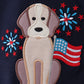 NAVY PUPPY FIREWORKS APPLIQUE BUBBLE
