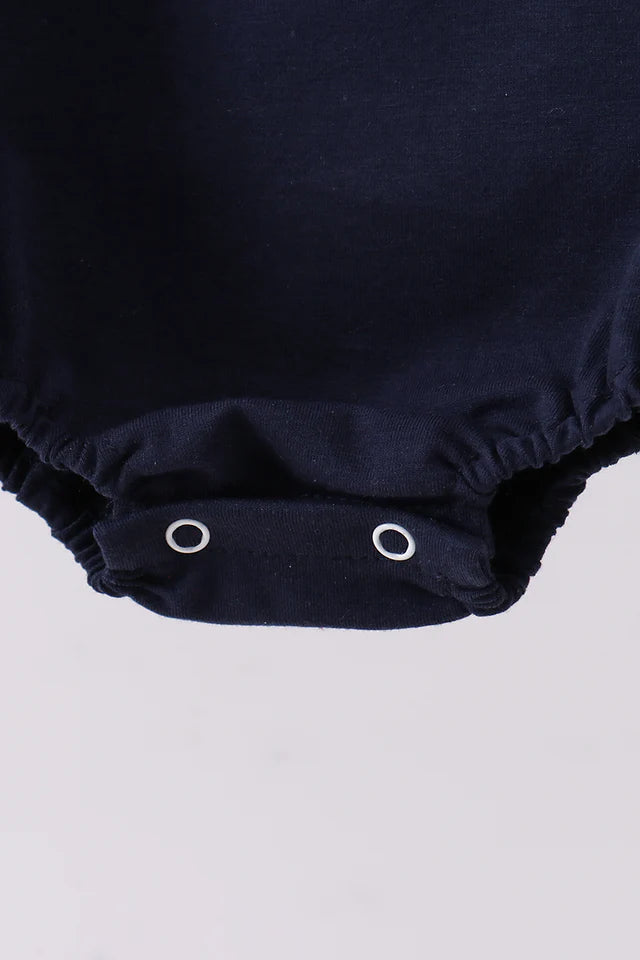 NAVY PUPPY FIREWORKS APPLIQUE BUBBLE