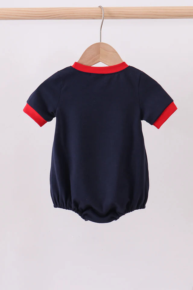 NAVY PUPPY FIREWORKS APPLIQUE BUBBLE