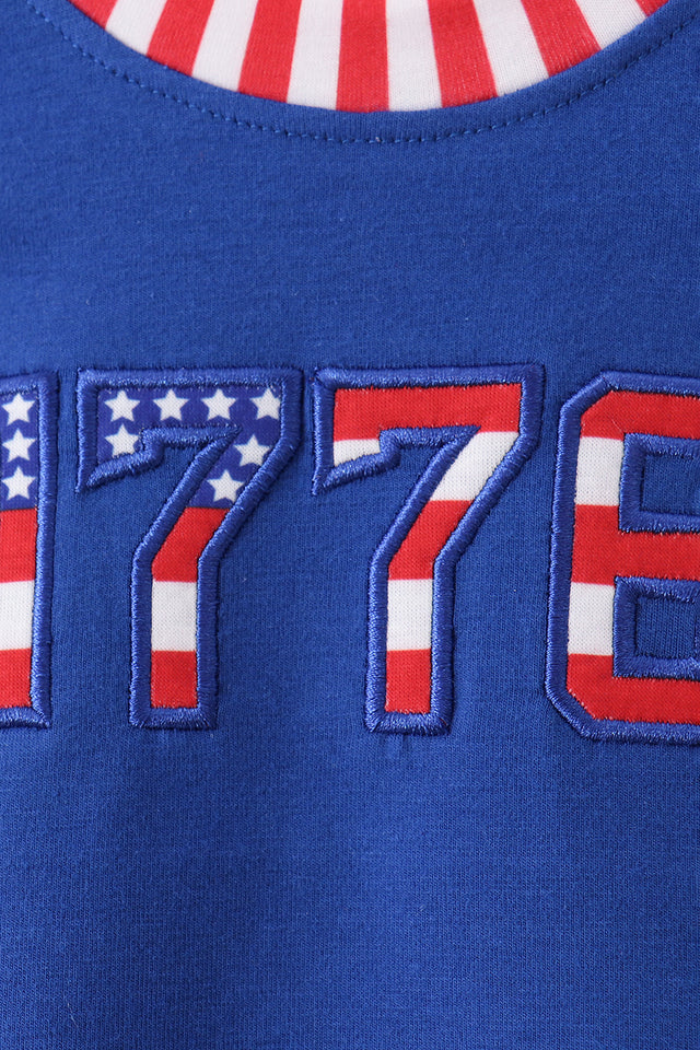 BLUE 1776 FLAG EMBROIDERY BUBBLE