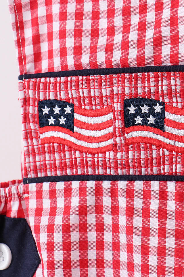 RED FLAG SMOCKED GINGHAM JONJON