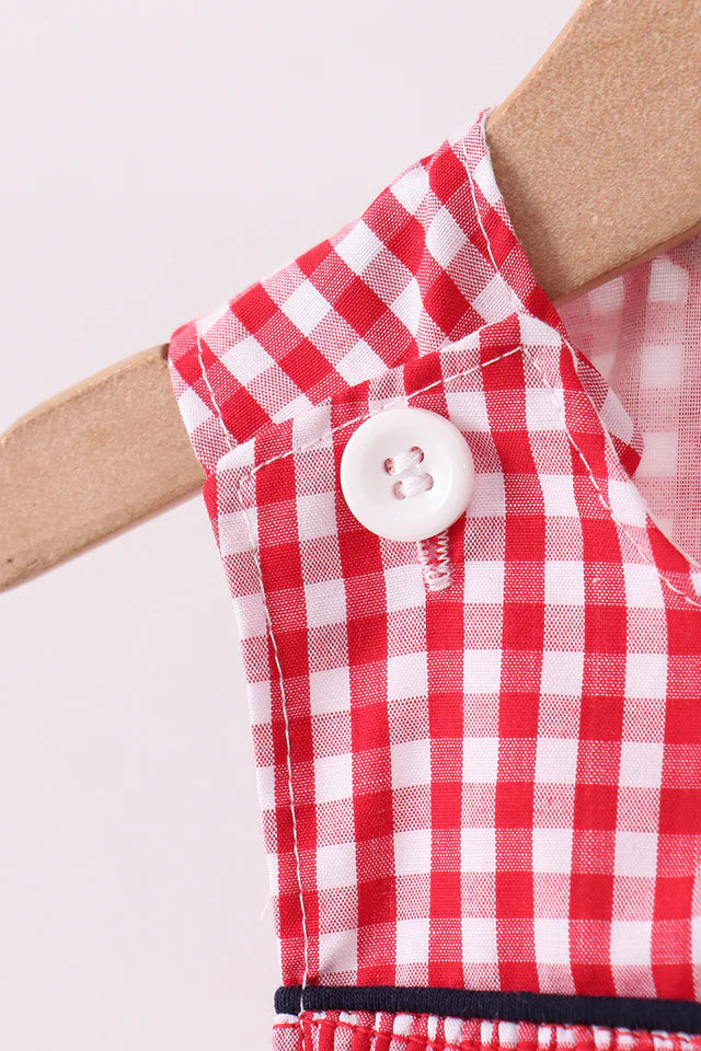 RED FLAG SMOCKED GINGHAM JONJON