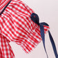 RED FLAG SMOCKED GINGHAM BUBBLE