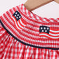RED FLAG SMOCKED GINGHAM BUBBLE