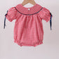 RED FLAG SMOCKED GINGHAM BUBBLE