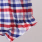 BLUE PATRIOTIC CHARACTER FIREWORKS SMOCKED PLAID BLOOMER SET