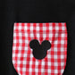 RED CHARACTER EMBROIDERY GINGHAM SHORTS SET