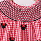 RED CHARACTER SMOCKED GINGHAM SHORTS SET