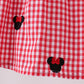 RED CHARACTER SMOCKED GINGHAM SHORTS SET