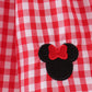 RED CHARACTER EMBROIDERY GINGHAM BLOOMER SET
