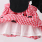 RED CHARACTER EMBROIDERY GINGHAM BLOOMER SET