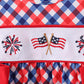 RED FLAG FIREWORKS EMBROIDERY RUFFE BLOOMER SET