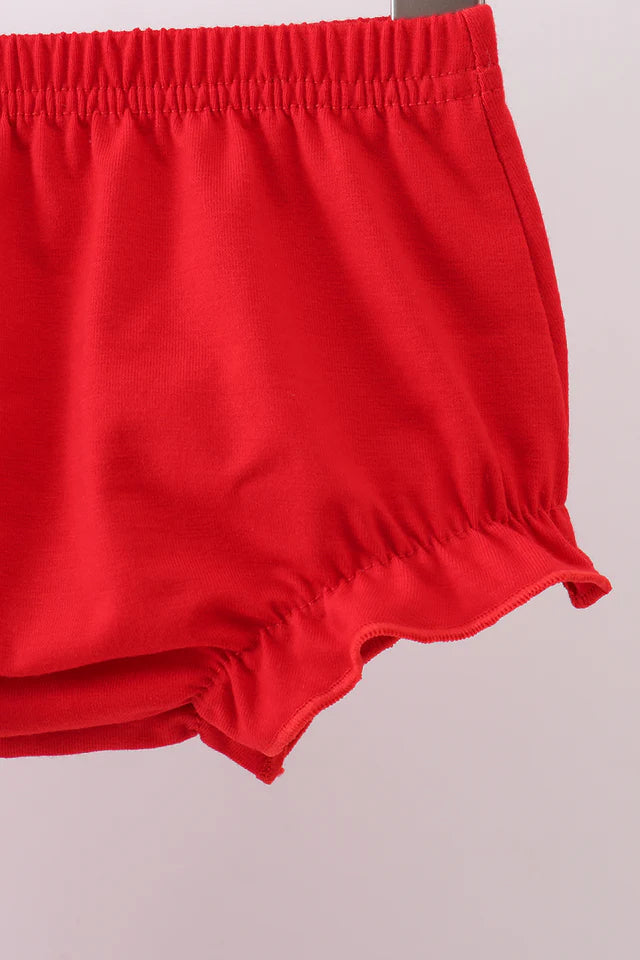 RED FLAG FIREWORKS EMBROIDERY RUFFE BLOOMER SET
