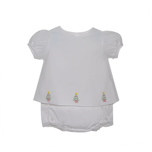 Girl Christmas Tree Diaper Set