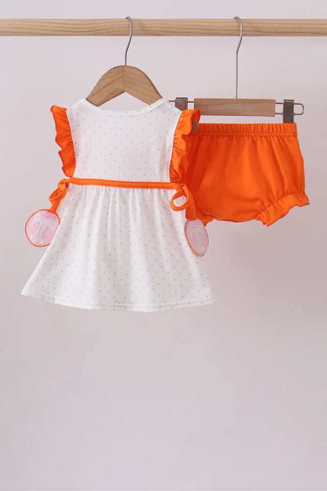 TENNESSEE GO VOLS EMBROIDERY BOW BLOOMER SET