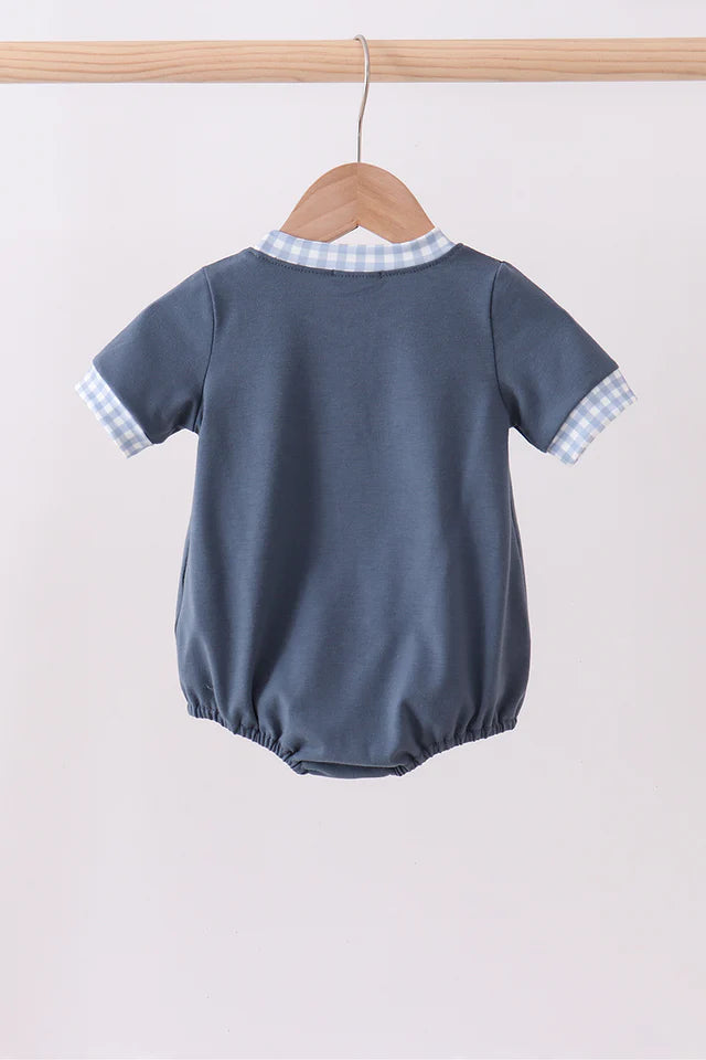 BLUE FOOTBALL APPLIQUE BUBBLE