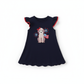 NAVY PUPPY FIREWORKS APPLIQUE RUFFLE DRESS