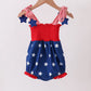 BLUE STAR SMOCKED RUFFLE BUBBLE