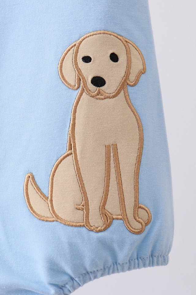 BLUE PUPPY APPLIQUE BUBBLE