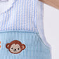 BLUE SEERSUCKER ANIMAL SMOCKED BUBBLE