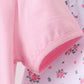 PINK BOW APPLIQUE FLORAL SHORTS SET