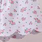 PINK BOW APPLIQUE FLORAL SHORTS SET