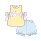BEACH BALL APPLIQUE BOW SHORTS SET