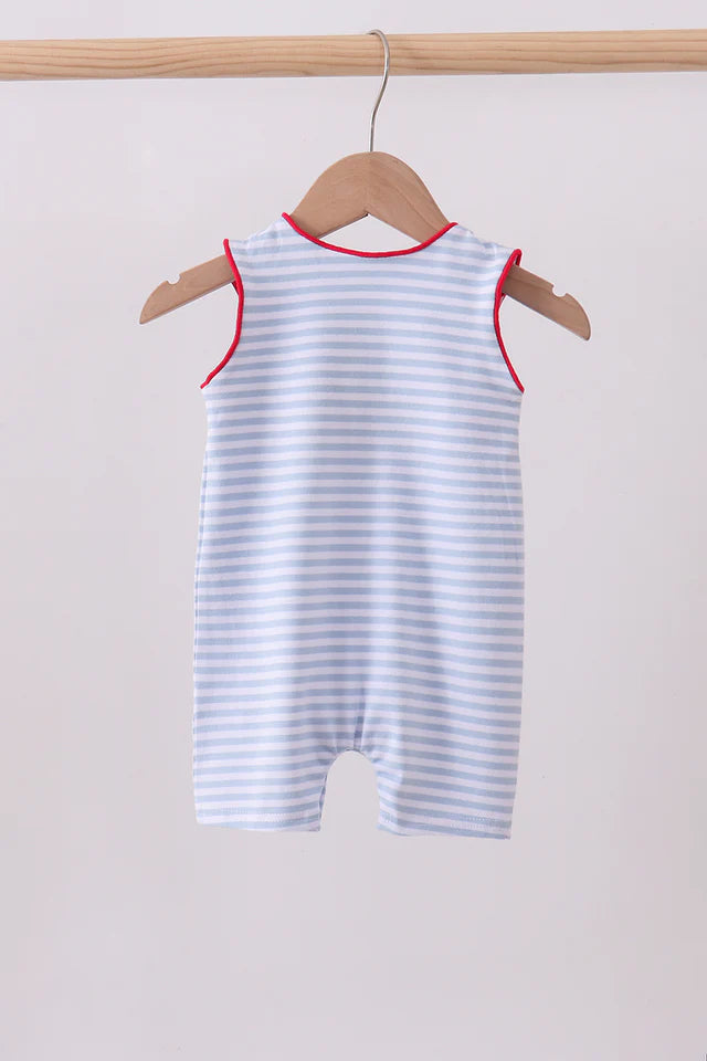 RED FLAG EMBROIDERY STRIPE JONJON
