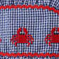 BLUE CRAB EMBROIDERY GINGHAM RUFFLE BUBBLE