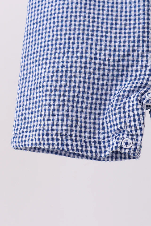BLUE CRAB EMBROIDERY GINGHAM JONJON