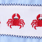 BLUE CRAB EMBROIDERY GINGHAM SHORTS SET