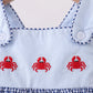 BLUE CRAB EMBROIDERY GINGHAM BUBBLE