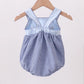 BLUE CRAB EMBROIDERY GINGHAM BUBBLE