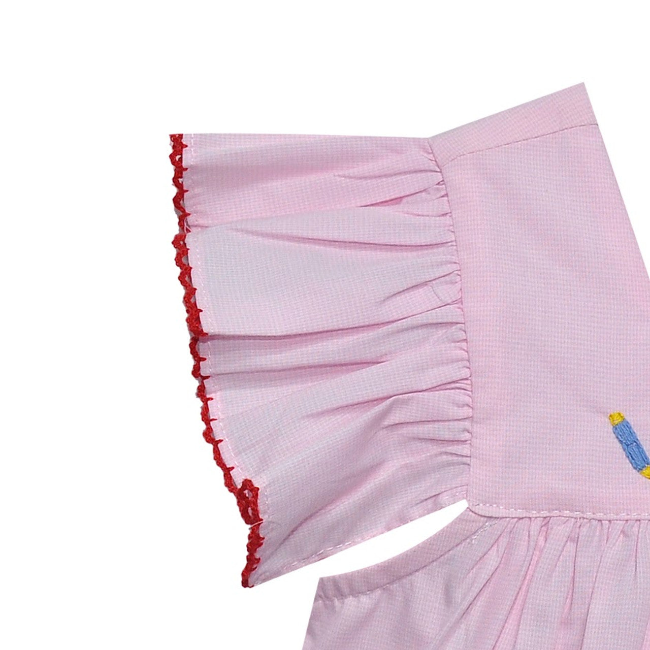 Pink Embroidered School Time Bloomer Set